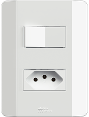 {produtos-mectronic::1 Interruptor Convenciona + 1 Tomada Convencional}