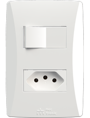 {produtos-mectronic::1 Interruptor Convenciona + 1 Tomada Convencional}