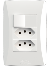 {produtos-mectronic::1 Interruptor Convencional + 2 Tomadas}