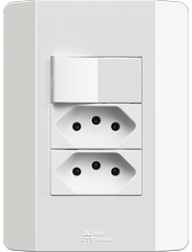 {produtos-mectronic::1 Interruptor Convencional + 2 Tomadas}