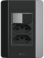 {produtos-mectronic::1 Interruptor Convencional + 2 Tomadas}