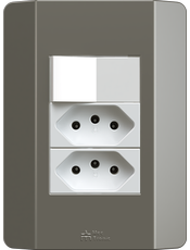 {produtos-mectronic::1 Interruptor Convencional + 2 Tomadas}
