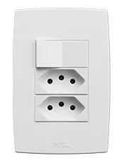 {produtos-mectronic::1 Interruptor Convencional + 2 Tomadas}