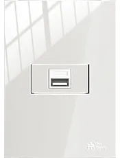 Tomada Carregador USB Entrada 110-240VCA 0,3A e Saída 5VCA-15W-3A Horizontal com placa ON Branca