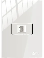 Tomada RJ45 Cat 7 com placa Horizontal ON Branca