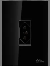 Conjunto 1 Tomada 2P+T 20A/250Vca Engate Convencional com placa Vertical ON Black