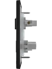 {produtos-mectronic::Conjunto 1 Interruptor Paralelo + 1 Tomada 2P+T 20A/250Vca Engate Convencional com placa ON Black}