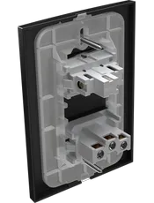 {produtos-mectronic::Conjunto 1 Interruptor Paralelo Soft + 1 Tomada 2P+T 10A/250Vca com placa ON Black}
