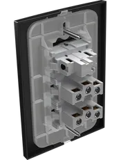 {produtos-mectronic::Conjunto 1 Interruptor Simples Soft + 2 Tomadas 2P+T 10A/250Vca com placa ON Black}