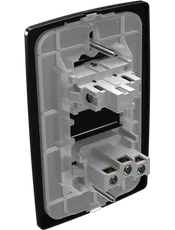 {produtos-mectronic::Conjunto 1 Interruptor Paralelo Soft + 1 Tomada 2P+T 10A/250Vca com placa Petra Black}