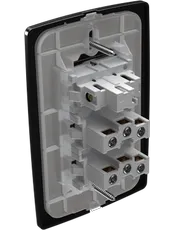 {produtos-mectronic::Conjunto 1 Interruptor Paralelo Soft + 2 Tomadas 2P+T 20A/250Vca Engate Convencional com placa Petra Black}