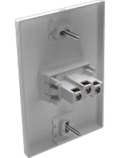 {produtos-mectronic::Conjunto 1 Tomada Convencional 10A/250Vca com placa Horizontal Linha Click Branca}