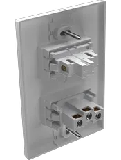 {produtos-mectronic::Conjunto 1 Interruptor Paralelo Soft + 1 Tomada Convencional 20A/250Vca com placa Linha Click Branca }