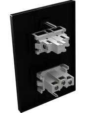 {produtos-mectronic::Conjunto 1 Interruptor Paralelo Soft + 1 Tomada Convencional 10A/250Vca com placa Click Black}