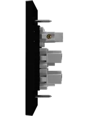 {produtos-mectronic::Conjunto 1 Interruptor Paralelo Soft + 2 Tomadas Convencional 10A/250Vca com placa Click Black}
