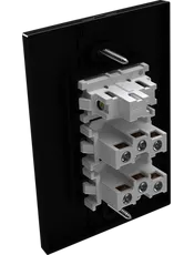 {produtos-mectronic::Conjunto 1 Interruptor Paralelo Soft + 2 Tomadas Convencional 20A/250Vca com placa Click Black}