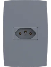 {produtos-mectronic::Conjunto 1 Tomada 2P+T 10A/250Vca com placa Horizontal Mec-Plus Cinza}