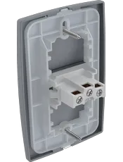 {produtos-mectronic::Conjunto 1 Tomada 2P+T 10A/250Vca com placa Horizontal Mec-Plus Cinza}