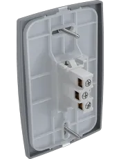 {produtos-mectronic::Conjunto 1 Tomada 2P+T 20A/250Vca com placa Vertical Mec-Plus Cinza}