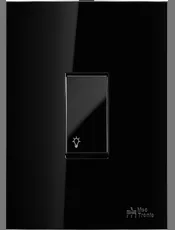 Conjunto 1 Pulsador Minuteria 10A/250Vca com placa Vertical ON Black