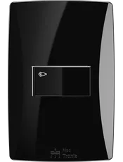 {produtos-mectronic::Conjunto 1 Pulsador Campainha 10A/250Vca Engate Convencional com placa Horizontal Petra Black }
