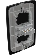 {produtos-mectronic::Conjunto 1 Pulsador Campainha 10A/250Vca Engate Convencional com placa Horizontal Petra Black }