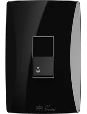 Conjunto 1 Pulsador para Campainha 10A/250Vca Engate Convencional com placa Vertical Petra Black