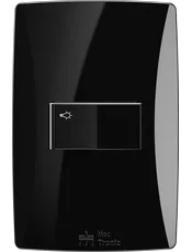 Conjunto 1 Pulsador para Minuteria 10A/250Vca Engate Convencional com placa Horizontal Petra Black
