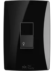Conjunto 1 Pulsador para Minuteria 10A/250Vca Engate Convencional com placa Vertical Petra Black