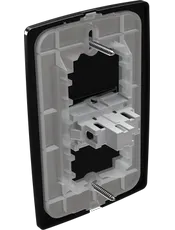 {produtos-mectronic::Conjunto 1 Interruptor Simples Soft 10A/250Vca com placa Horizontal Petra Black}