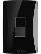 {produtos-mectronic::Conjunto 1 Interruptor Paralelo Soft 10A/250Vca com placa Horizontal Petra Black}