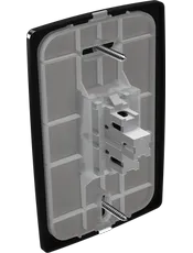 {produtos-mectronic::Conjunto 1 Interruptor Simples Soft 10A/250Vca com placa Vertical Petra Black}