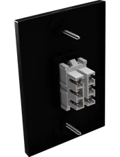 {produtos-mectronic::Conjunto 1 Interruptor Intermediário 10A/250Vca com placa Vertical Linha Click Black}