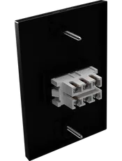 {produtos-mectronic::Conjunto 1 Interruptor Intermediário 1M, 10A/250Vca com placa Horizontal Linha Click Black}