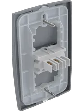 {produtos-mectronic::Conjunto 1 Pulsador Campainha 10A/250Vca com placa Horizontal Mec-Plus Cinza}
