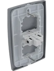 {produtos-mectronic::Conjunto 1 Interruptor Simples Soft 10A/250Vca com placa Horizontal Mec-Plus Cinza}