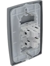 {produtos-mectronic::Conjunto 2 Interruptores Simples Soft 10A/250V~ com placa Mec-Plus Cinza}