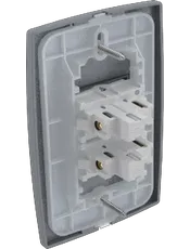 {produtos-mectronic::Conjunto 2 Interruptores Paralelo Soft 10A/250V~ com placa Mec-Plus Cinza}