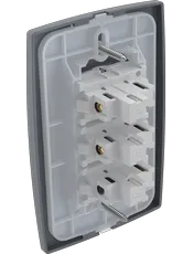 {produtos-mectronic::Conjunto 2 Interruptores Paralelos + 1 Simples Soft 10A/250Vca com placa Mec-Plus Cinza}