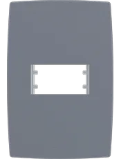 Placa 4X2 para 1 Módulo Horizontal Mec-Plus Cinza