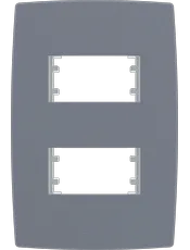 Placa 4X2 para 2 Módulos Distanciados Mec-Plus Cinza