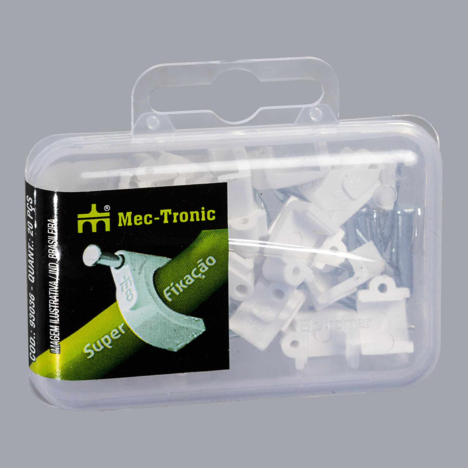 Fixador para cabo paralelo BRANCO 4,0 mm² com prego de aço